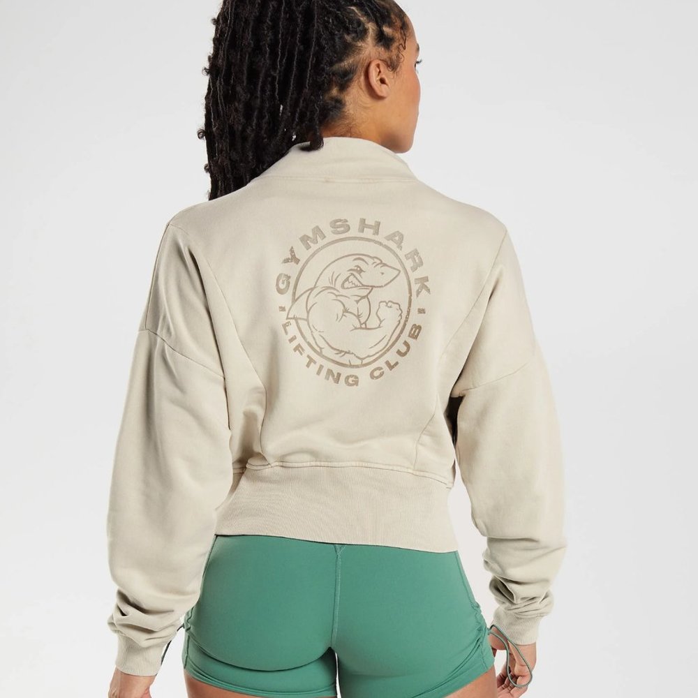 Gymshark Legacy Washed Sweatshirt Tam/Cream S